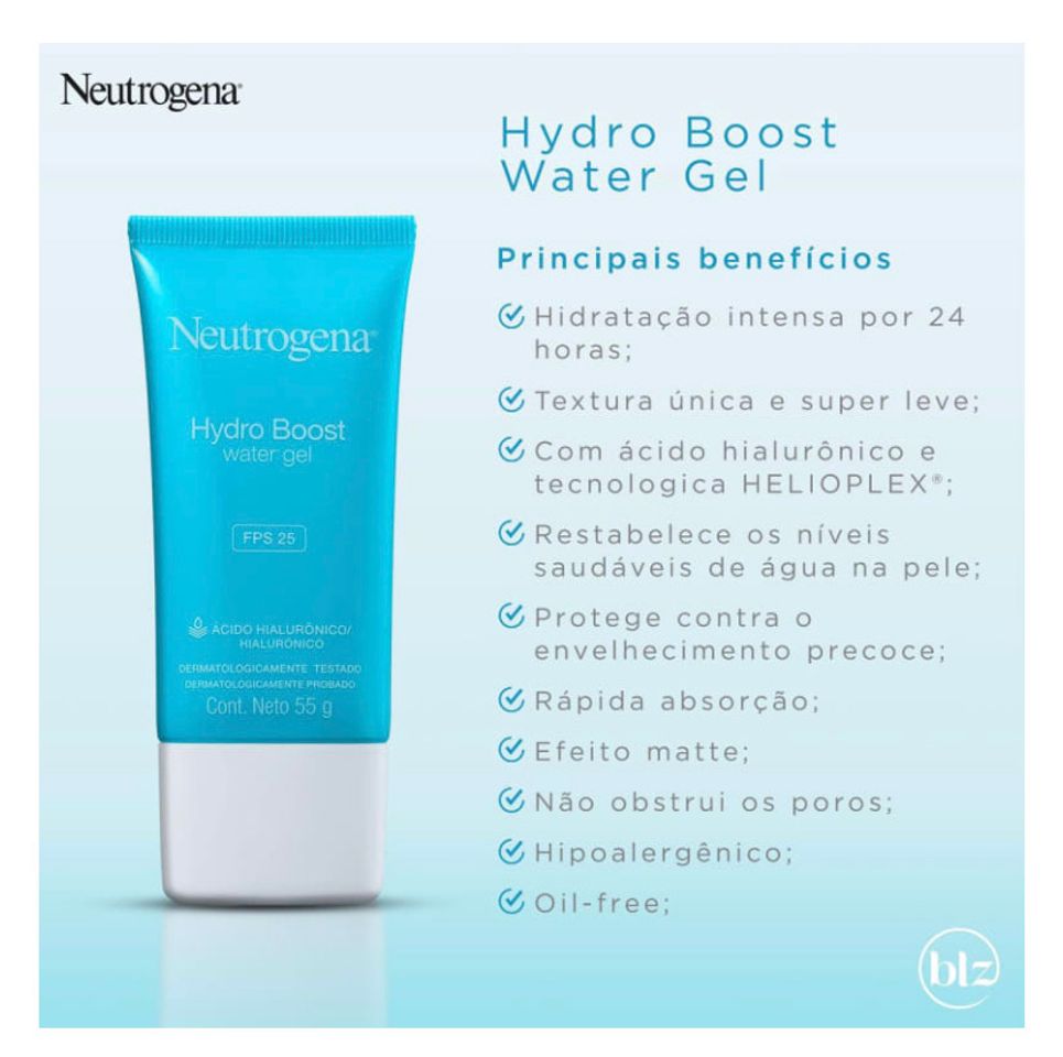 Moda Neutrogena Hydro Boost Water Gel FPS 25 - Hidratante Facial 