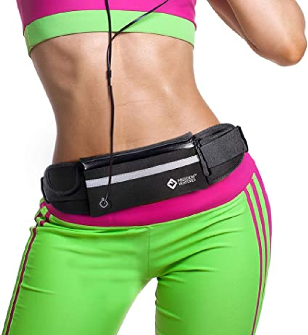 Moda Cinturón para Correr para Hombre y Mujer Cinturón para Corredores con Bolso para la Cintura Resistente al Agua Paquete de Entrenamiento Ajustable con Soporte para el Teléfono y Puerto para Auriculares