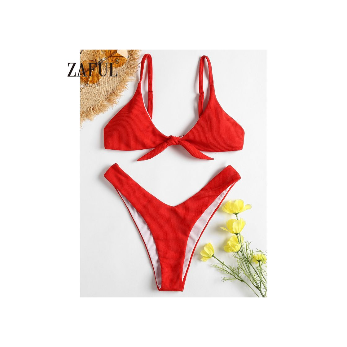 Social ZAFUL Mujer Sólido Tanga Corte Alto Bikini Conjuntos