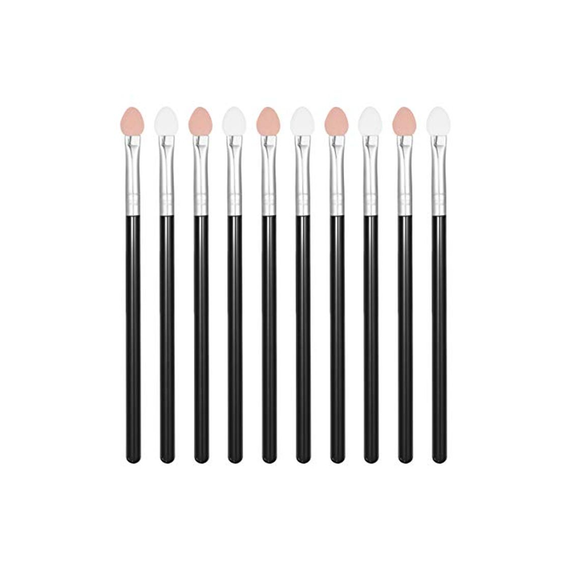 Social Beaupretty aplicadores de esponja de sombra de ojos lurrose mango de plástico aplicadores de pincel de sombra de ojos para mujeres 10 piezas
