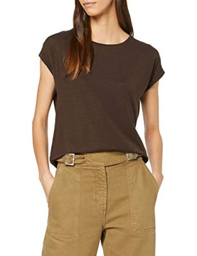 Vero Moda Vmava Plain SS Top Ga Noos Camiseta, Marrón