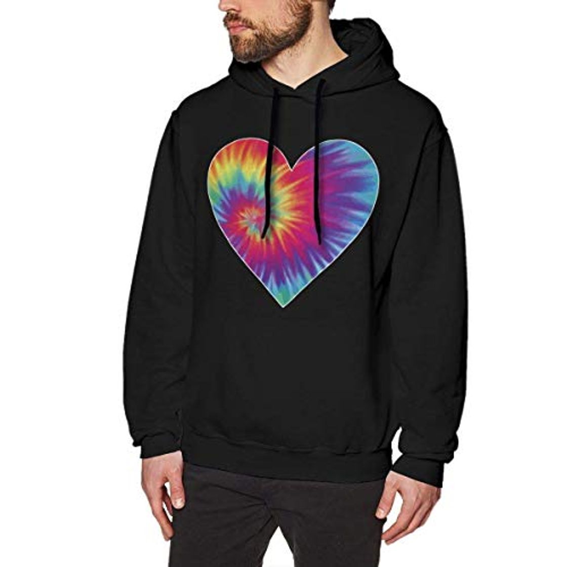 Moda Unisex Men's Tye Dye Heart Pullover Hoodies Sweatshirts