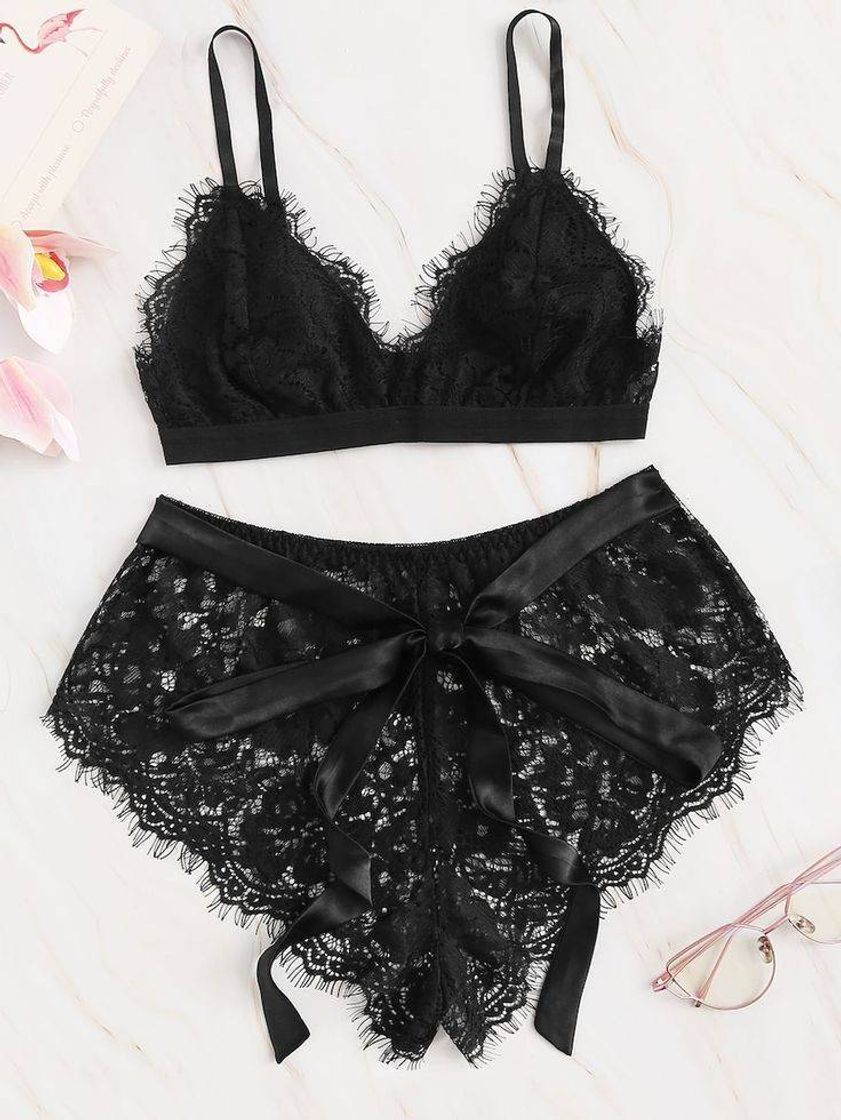 Fashion Eyelash lace lingerie set 