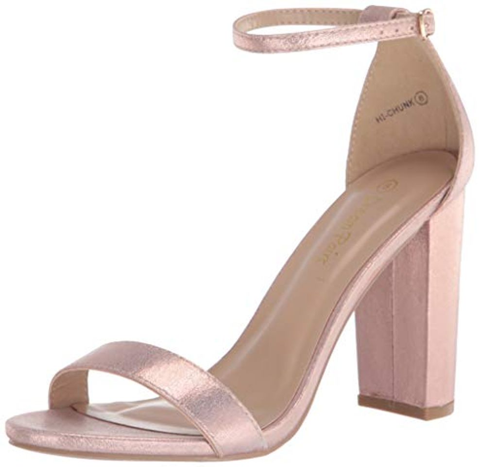 Social DREAM PAIRS Sandalias de tacón alto para mujer, Dorado