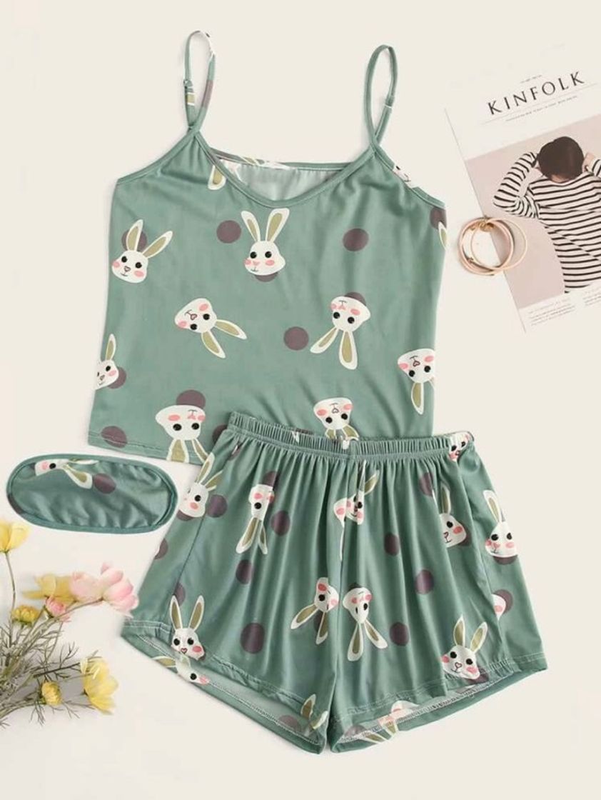Social Conjuntinho de pijama coelhos