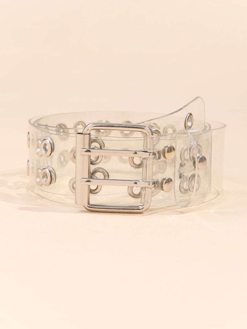 Fashion Eyelet decor clear belt 