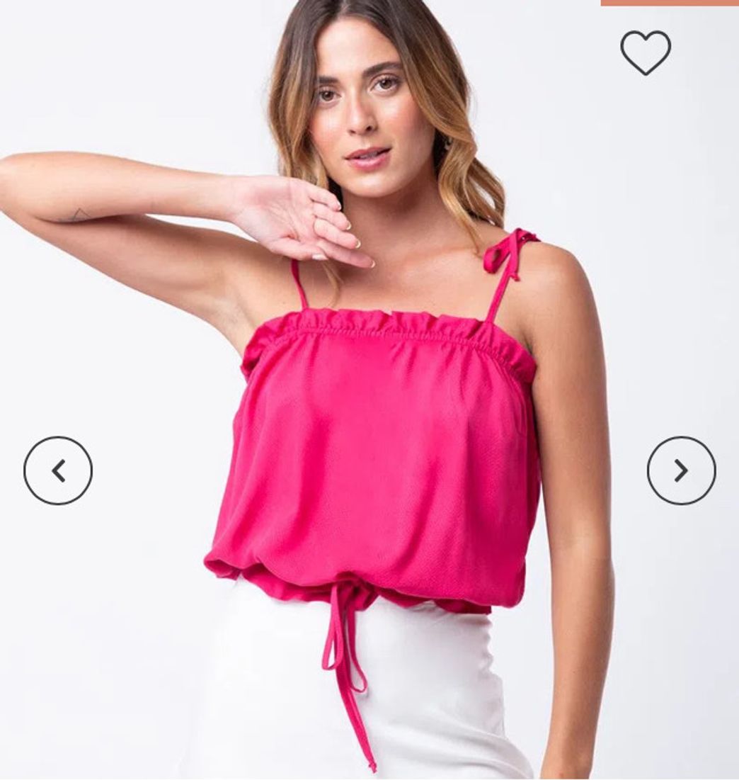 Social Cropped com babado decote e amarração barra