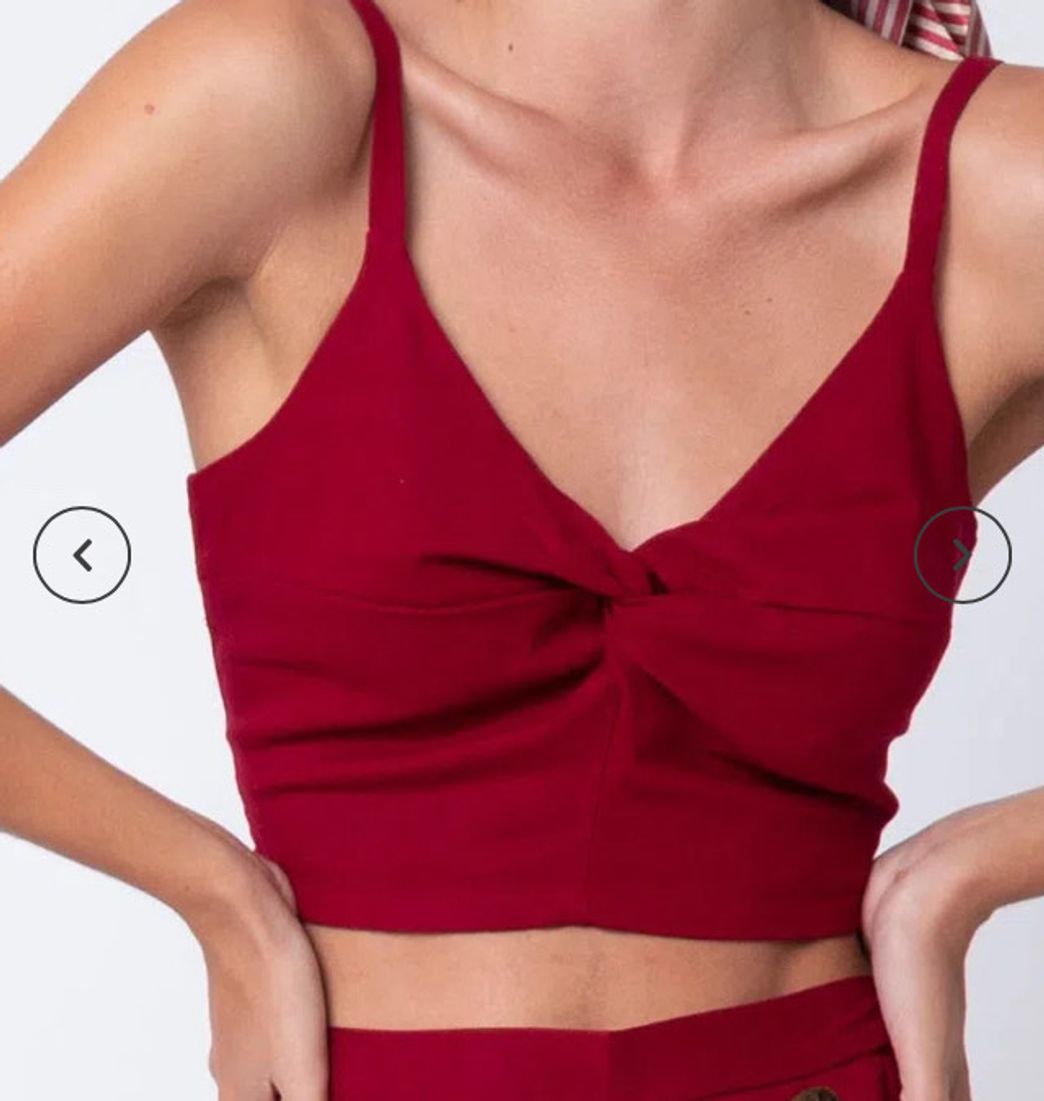 Social Cropped com torção decote linho