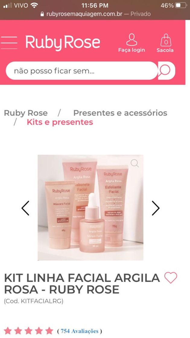 Moda KIT LINHA FACIAL ARGILA ROSA - RUBY ROSE - Loja Online