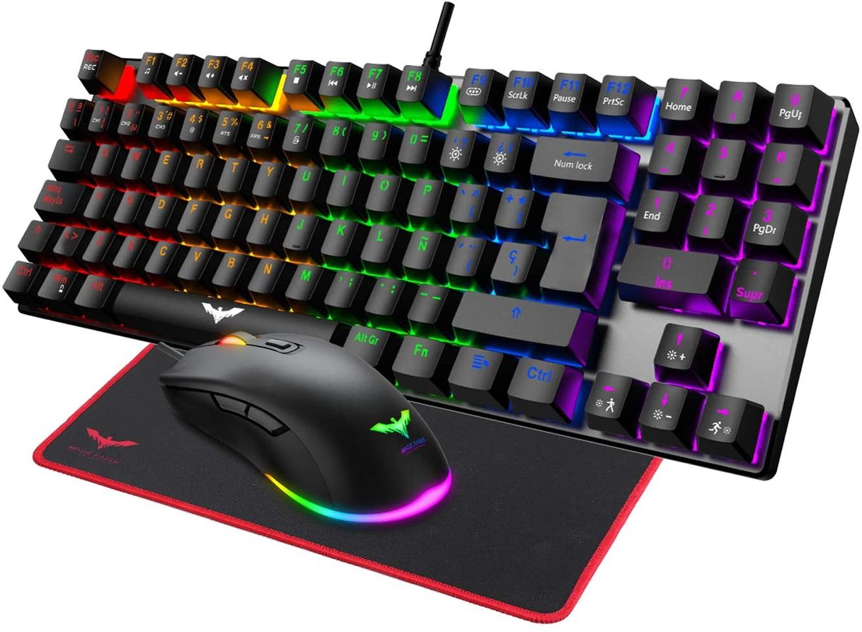 Product havit Teclado mecánico Gaming y ratón Español y Alfombrilla Gaming RGB