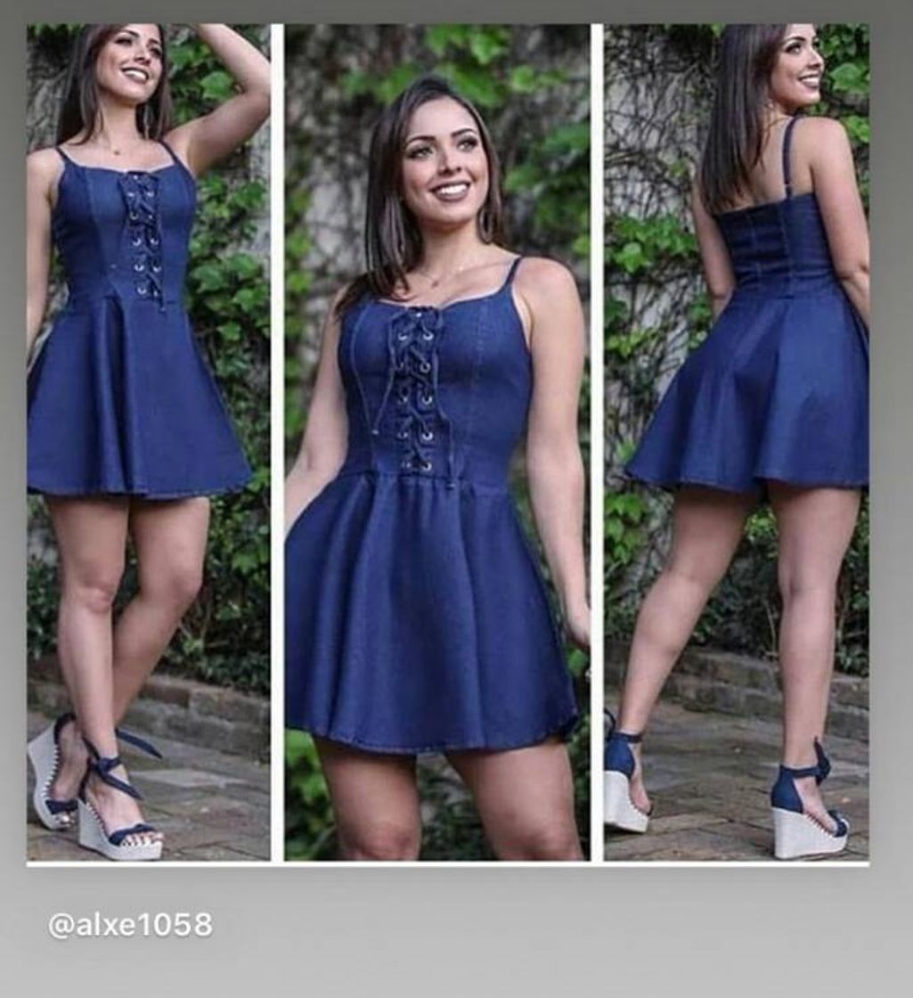 Moda Vestido curto jeans