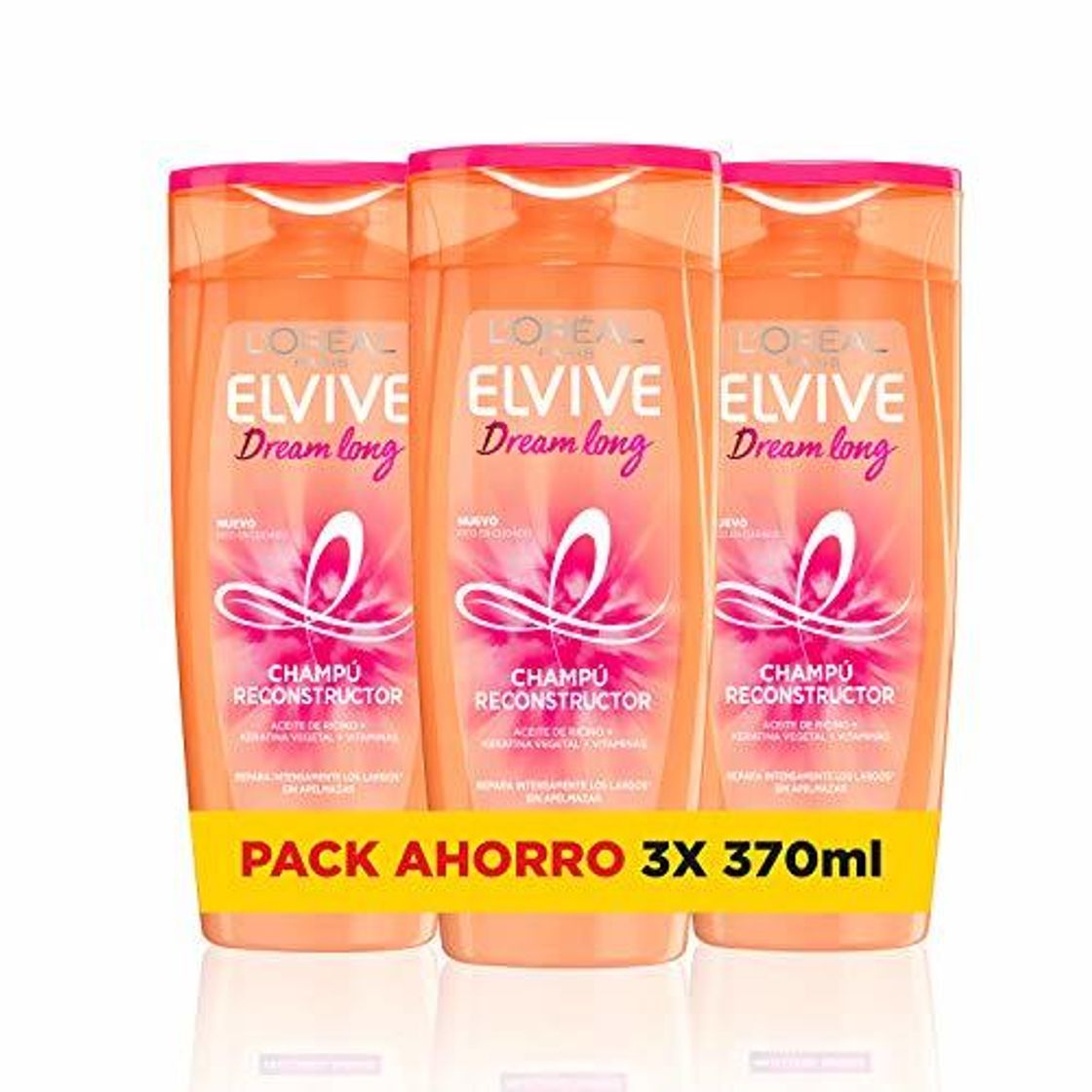 Beauty LŽOréal Paris Elvive Dream Long Champú Reconstructor - Pack de 3 Unidades