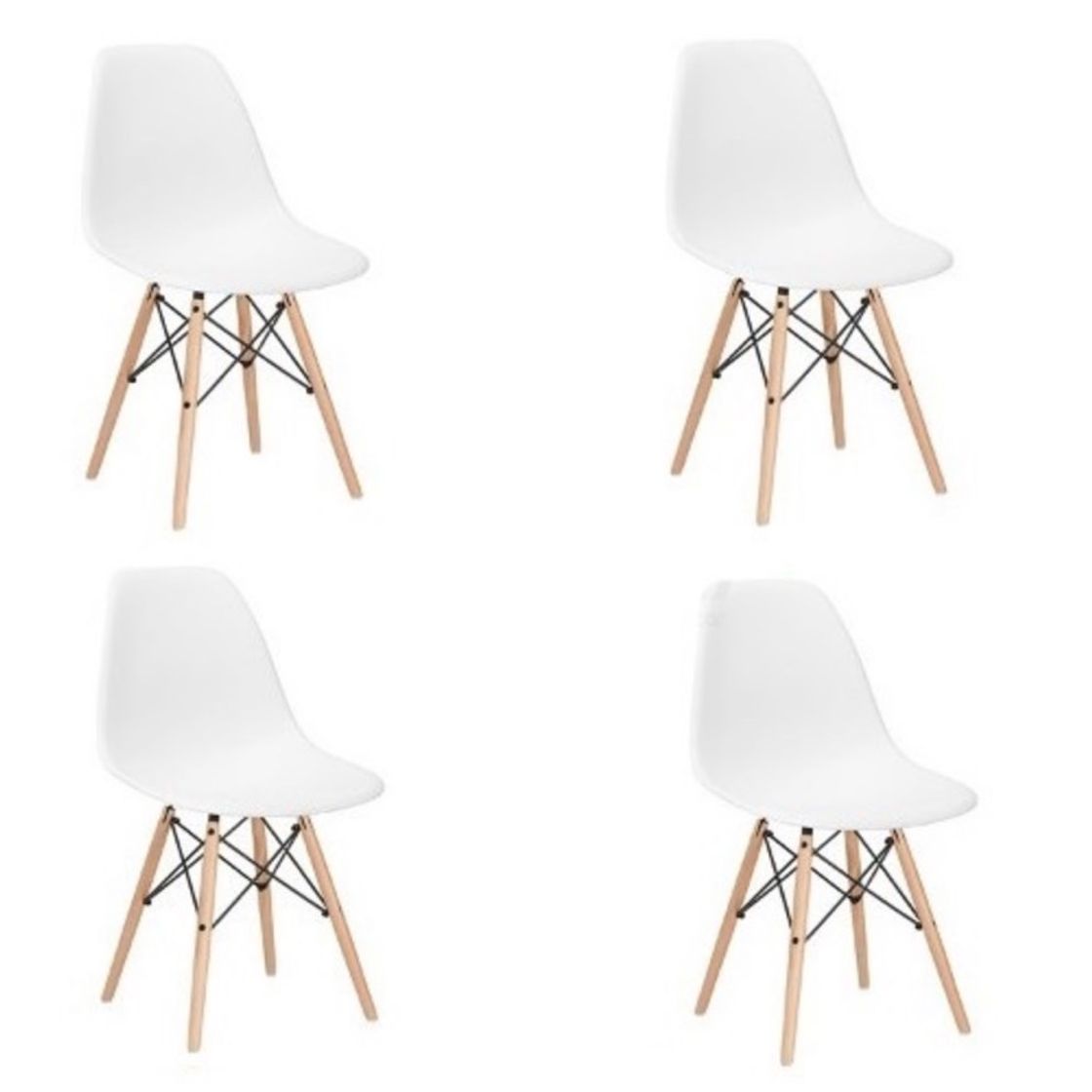 Moda Kit 4 Sillas Charles Eames Madera - Eiffel