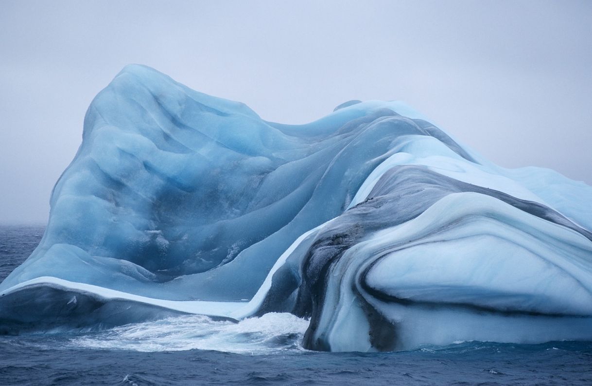 Lugar Icebergs con rayas de colores, Antártida