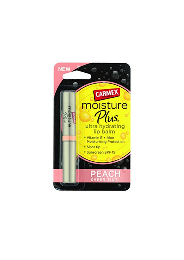 Carmex Moisture Plus Ultra Sheer Hidratante SPF15 Peach Tinte Finalizar Lip Balm