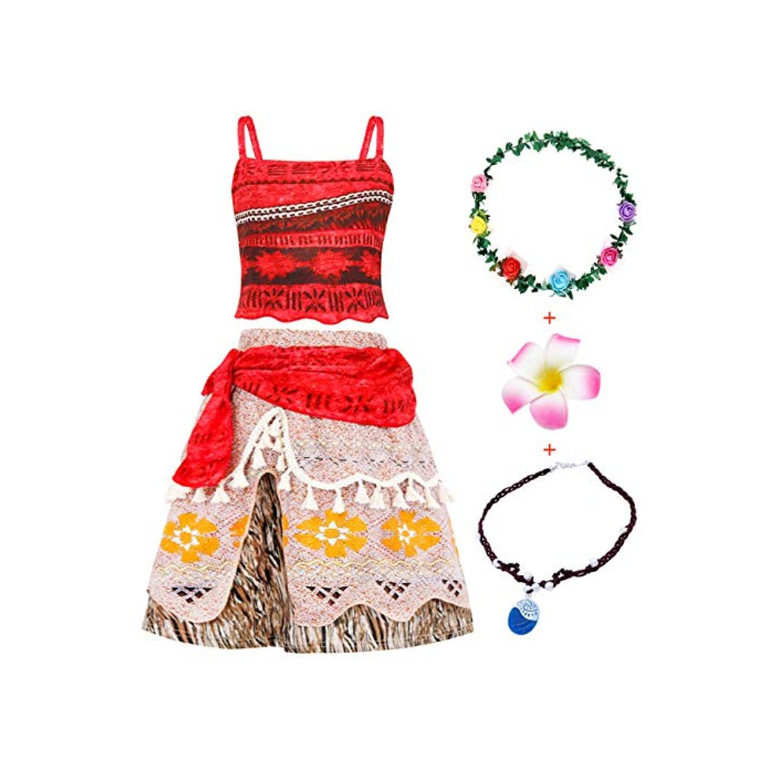 Moda AmzBarley Moana Vaiana Disfraz Costume Niña Bebe