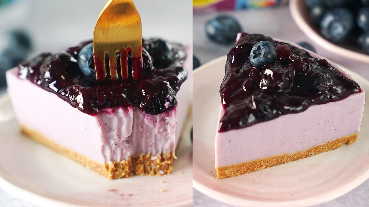 Fashion Sin Horno!! Falso CheeseCake de Blueberry | ligero y fácil - YouTube