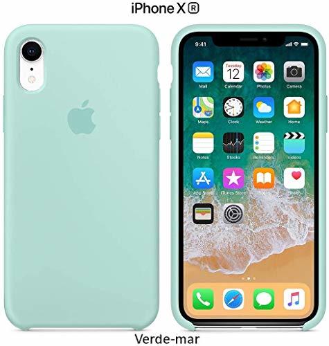 Electrónica Funda Silicona para iPhone XR Silicone Case, Textura Suave, Forro Microfibra