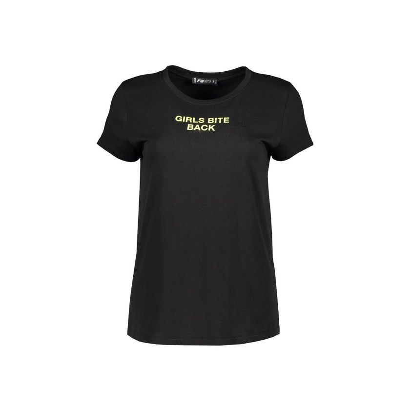 Camiseta negra letras amarillas