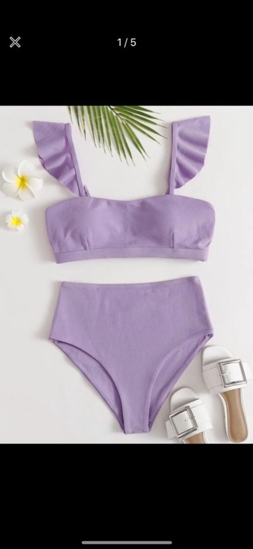 Moda Bikini alto morado | SHEIN