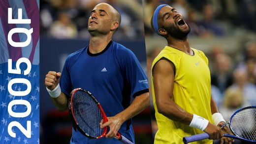 Andre Agassi vs James Blake in a five-set late-night classic!