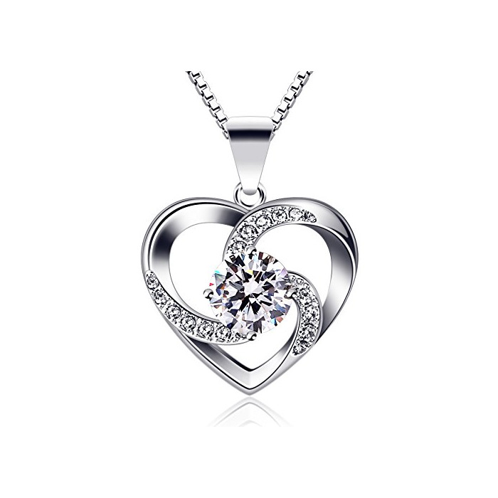 Social B.Catcher Collar Mujer corazón Plata 925 Colgante ''Amor a Primera Vista'' con