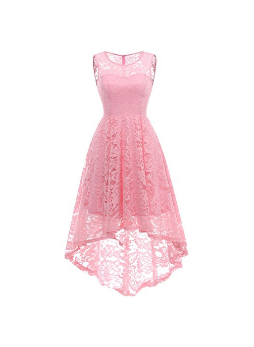 Producto MUADRESS Vestido Cóctel Vintage A-línea Hi-Lo Elegante Mujer Flor Encaje Vestidos De