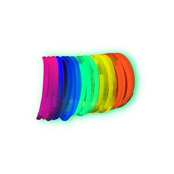 Social La Vida en Led 100 Pulseras Luminosas Glow Pack Multicolor Conectores extralargos