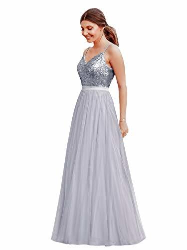 Social Ever-Pretty Vestido de Fiesta Noche Largo para Mujer Cuello V Espalda Descubierta