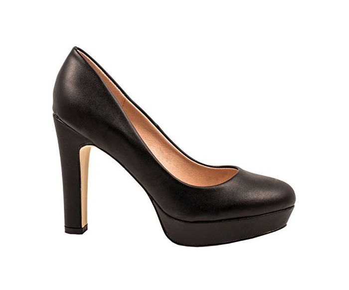 Social Elara Jumex Zapato de Tacón Alto para Mujer Plataforma Chunkyrayan E22321-Schwarz-38