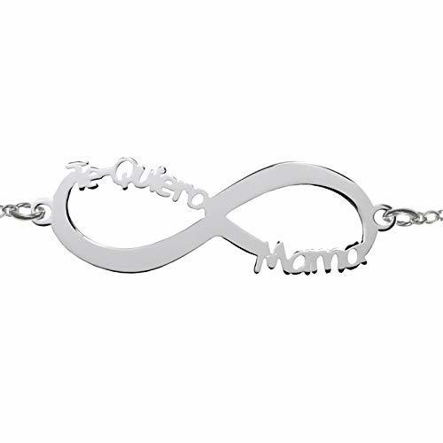 Social Pulsera para Mamá Infinito Te Quiero Mamá Plata de Ley
