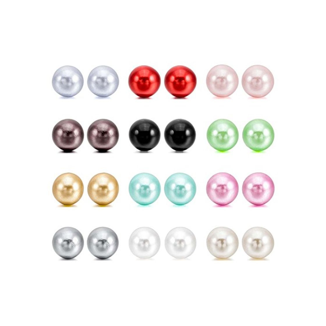Perlas de imitacion Pendientes Conjunto - SODIAL