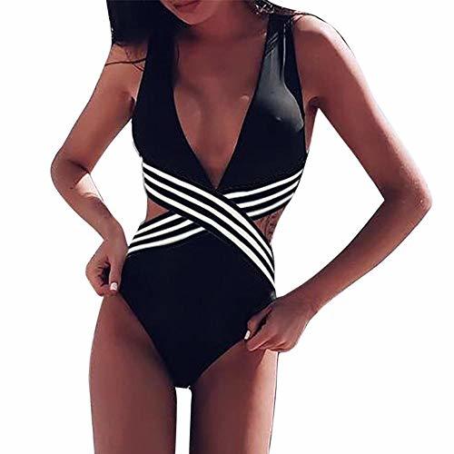 Social Bikini Mujer 2019 Push Up Logobeing, Bañadores Sexy Patchwork de una Sola