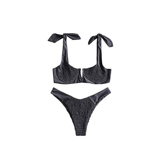 ZEZCLO - Bikini de dos piezas con corte en V para mujer