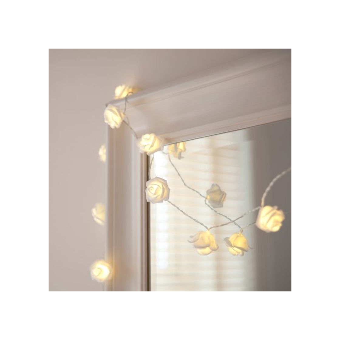 Social Lights4fun Guirnalda DE 20 Luces de LED de Rosas Blancas