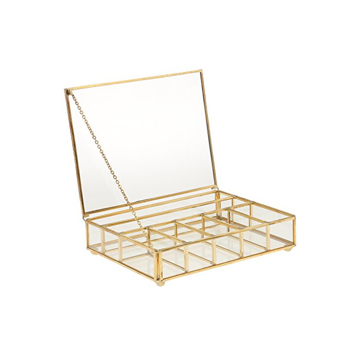 Producto Caja de Cristal Cuadrada Geométrica Moderna de Torrecilla con Marco de Metal