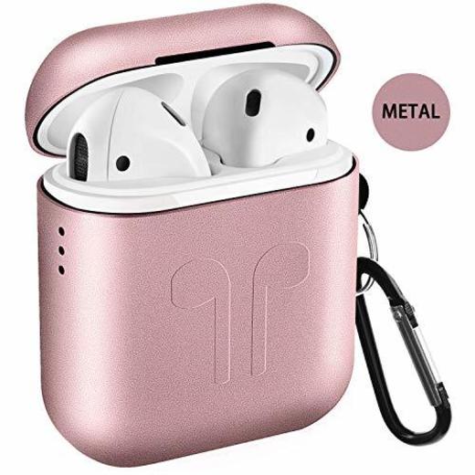 Airpods Case, Qcoqce Funda Airpods en Metal, Ligero Impermeable Antipolvo Airpods Accesorios