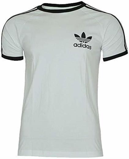 adidas Sport ESS tee Trefoil Camiseta Hombre T-Shirt Originals Retro Blanco/Negro, Tamaño