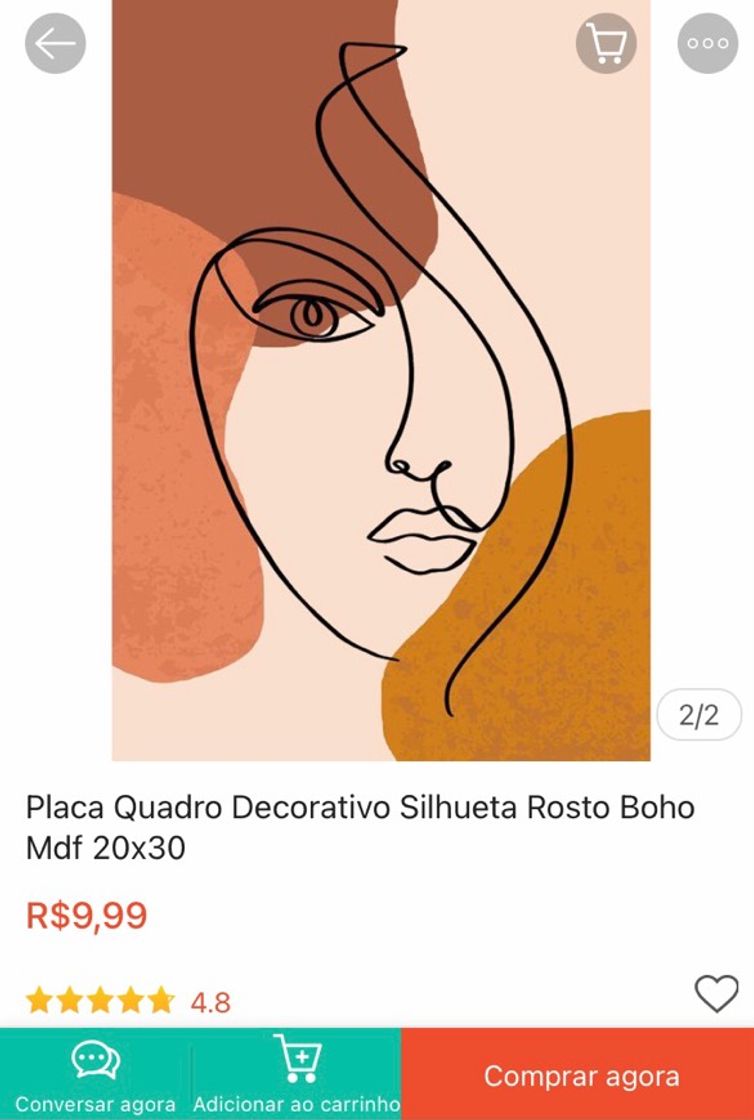 Moda Quadro decorativo R$9,99