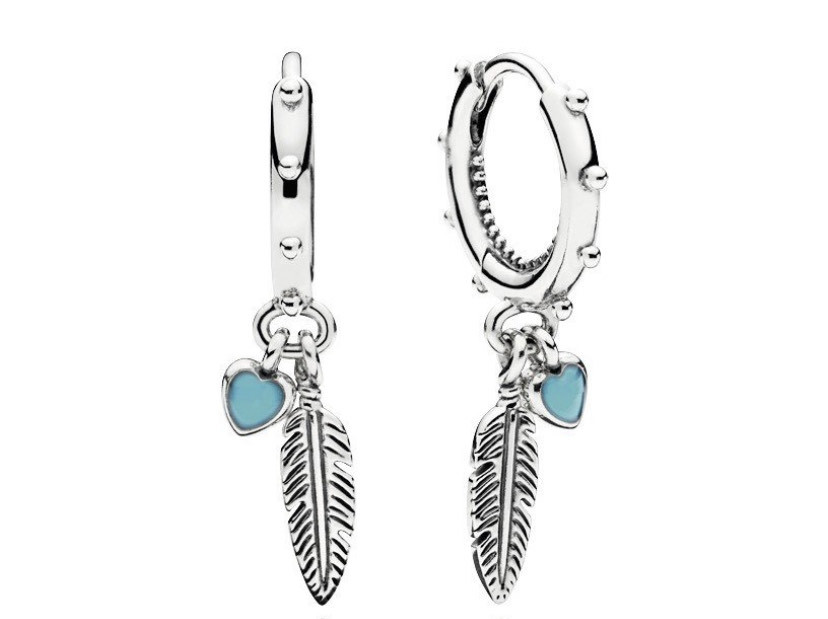 Fashion Feather Silver Earrings | Pandora