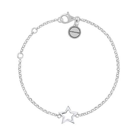 Fashion Pulsera Estrella Hueca Plata