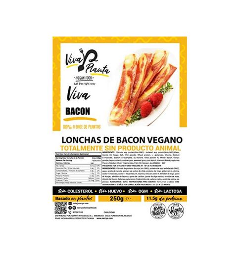 Tiras de Bacon Vegano 250g, Viva Planta