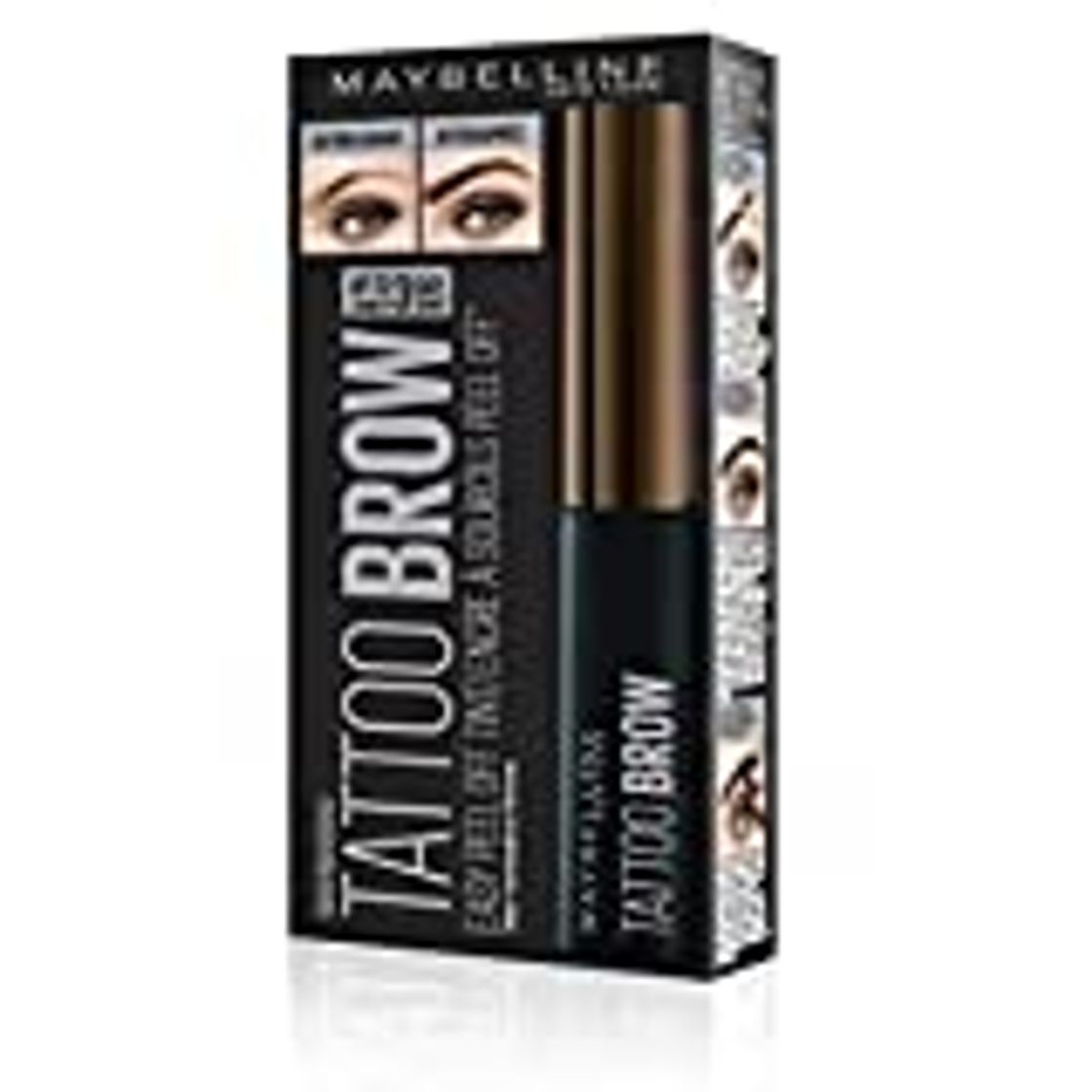 Belleza Maybelline New York Brow Tattoo Gel Tinte para Cejas Morenas, Marrón Oscuro