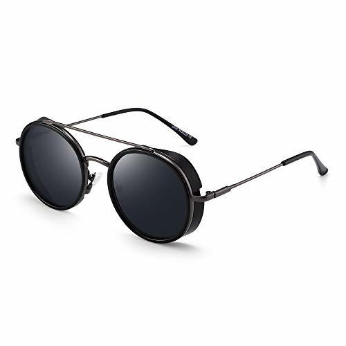 Productos JIM HALO Steampunk Redondas Retro Gafas de Sol Para Hombre Mujer Lente