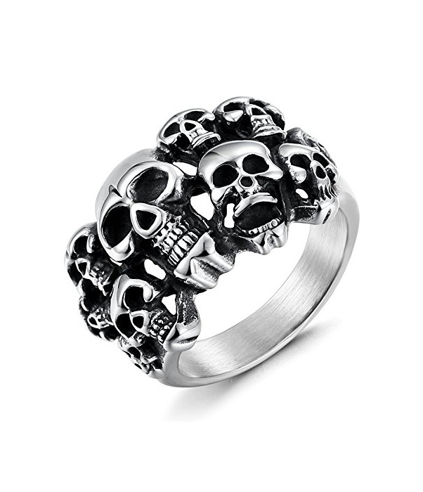 Fashion Sailimue Acero Inoxidable Anillo Calavera Hombre Mujer Unisex Cráneo Anillo Joyeria Plata