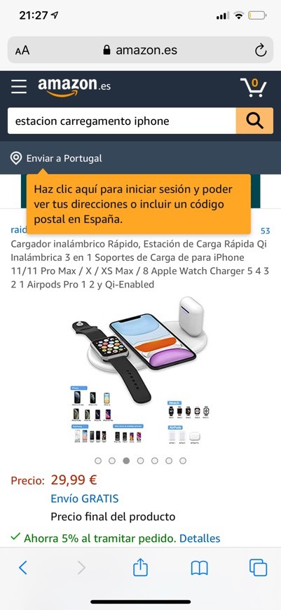 Product Estação de carregamento Apple Watch iPhone e AirPods