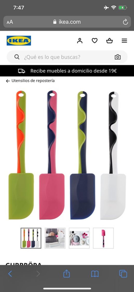 Elemento de la categoría hogar GUBBRÖRA Espátula de goma, verde