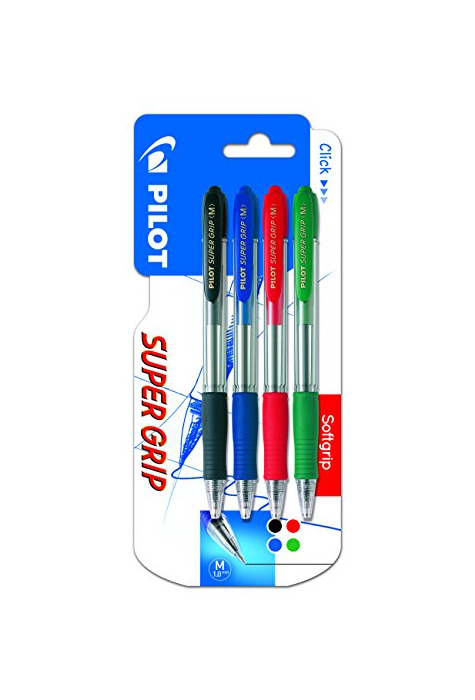 Electrónica Pilot Spain Super Grip - Pack de 4 bolígrafos