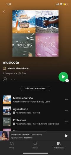 lista spotify con muchas canciones para el perreo