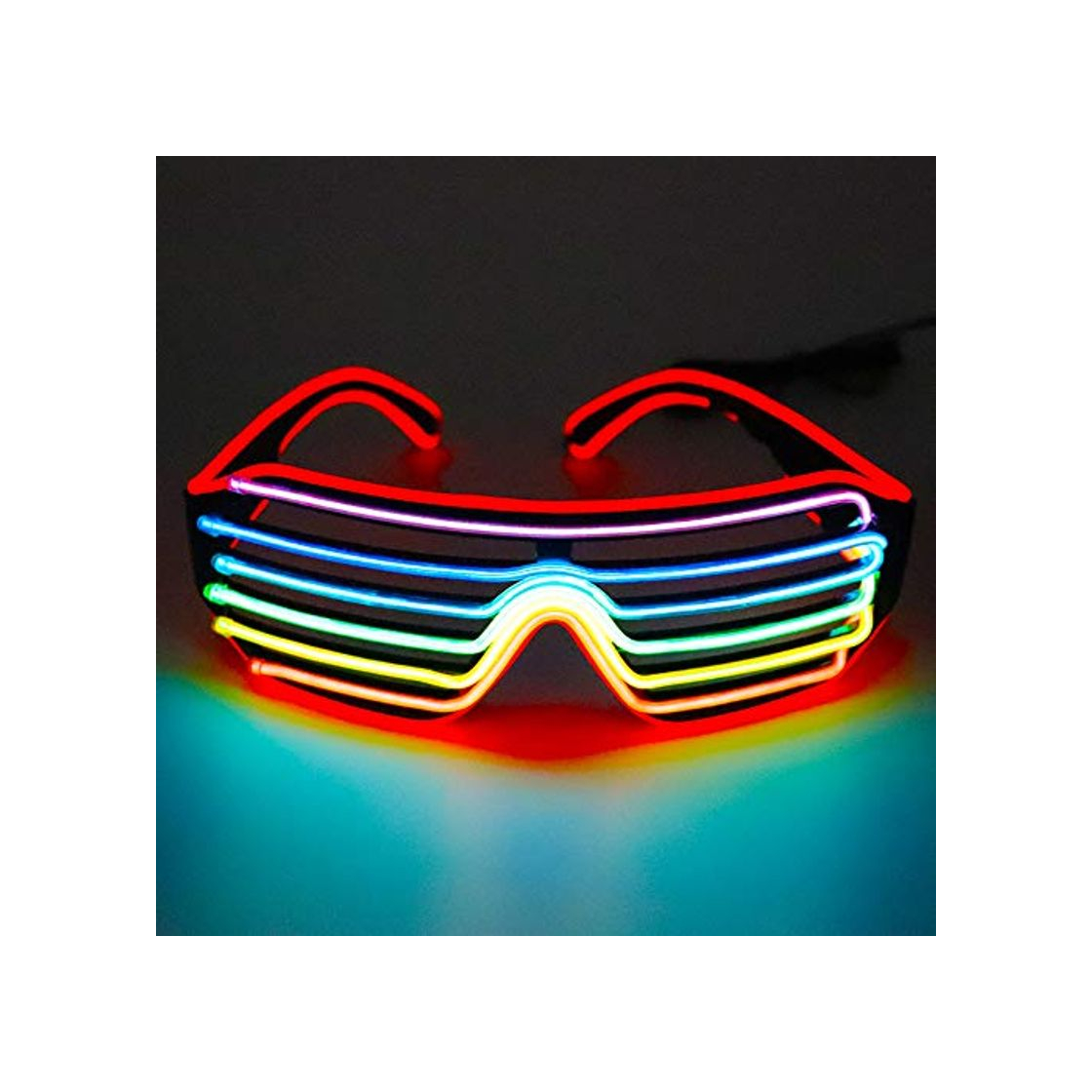 Product Lixada Gafas LED Luz Gafas para Fiestas 3 Colores Opcional Lluminar El Alambre Gafas de Neón Centelleo Brillante Club de Fiesta Bar Vacaciones Gafas Decorativas